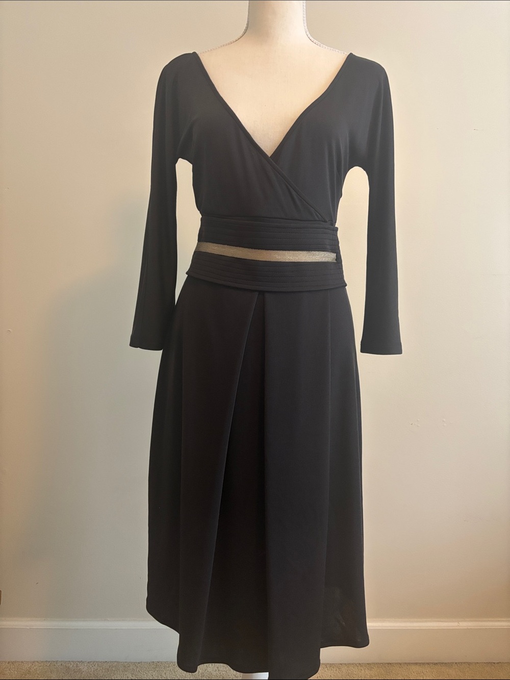 Sportmax Black Silk Jersey Midi Dress